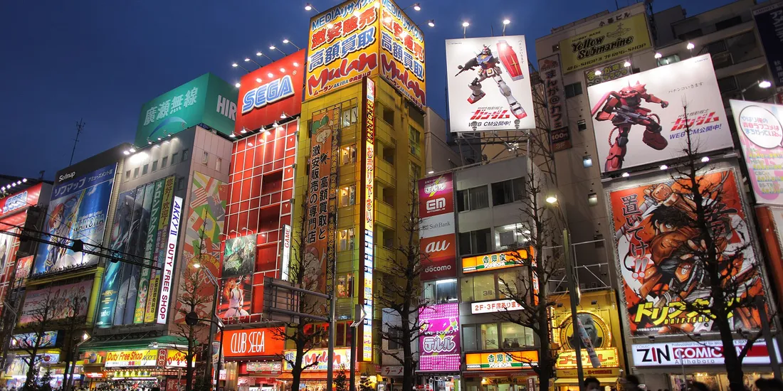 Les enseignes lumineuses du quartier d’Akihabara, à Tokyo